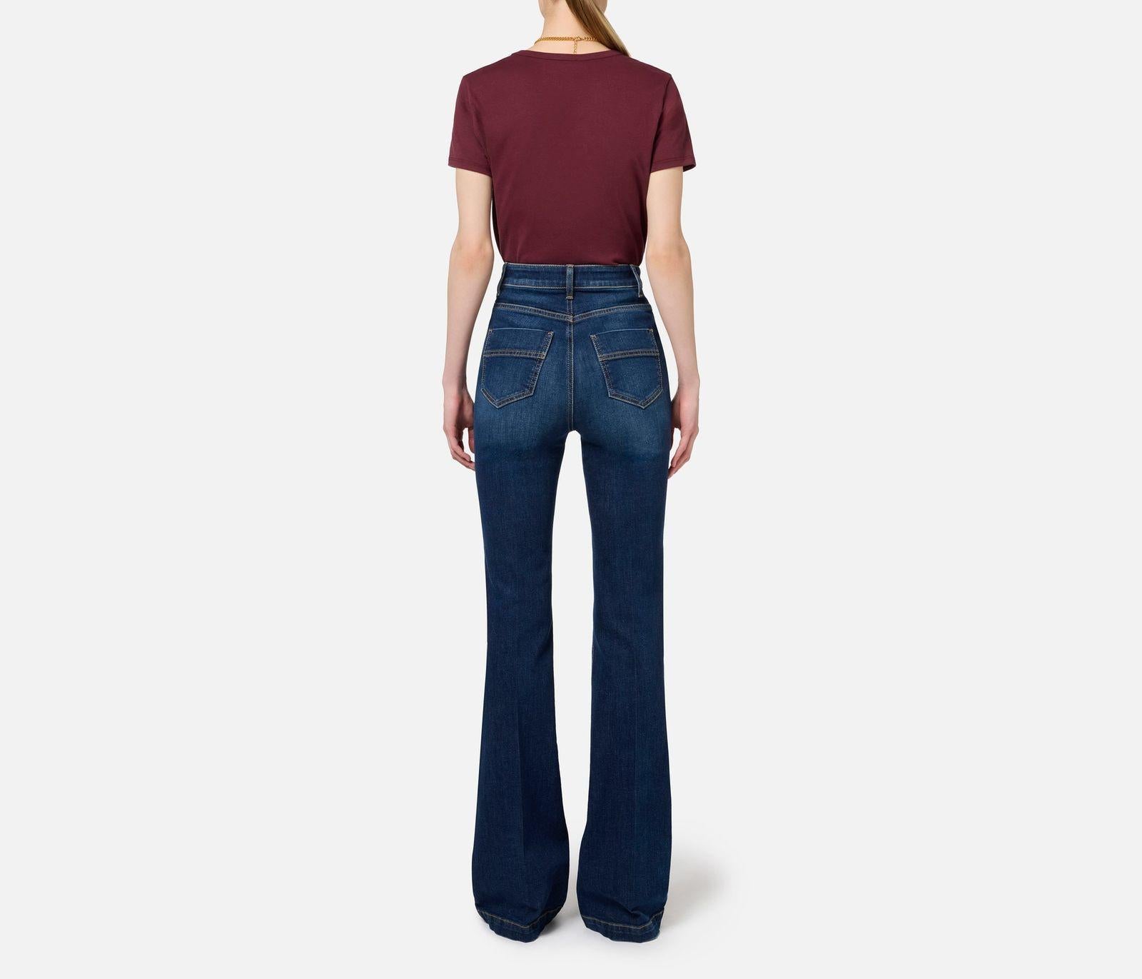 Jeans a zampa con nervature PJ27D46E2 104 ELISABETTA FRANCHI 