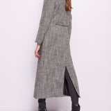 Cappotto lungo monopetto in misto lana