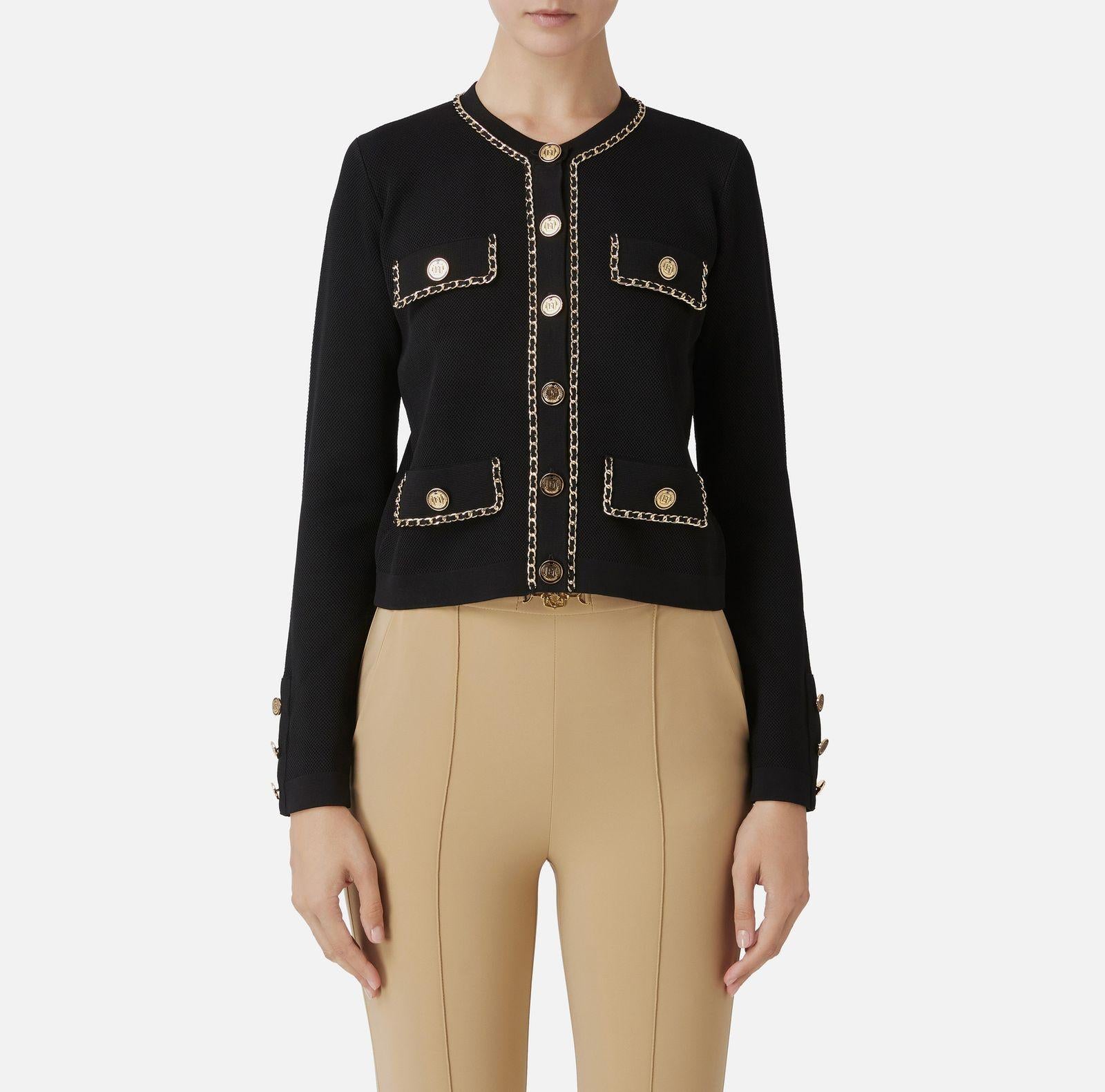 Maglia cropped con catena MK63B46E2 110 ELISABETTA FRANCHI 