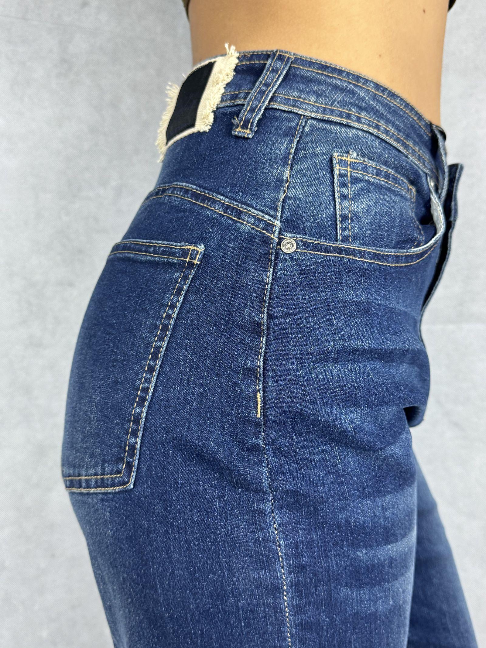 Jeans vita alta e gamba dritta con risvolto 824115JC771 DENIM OFELIA 