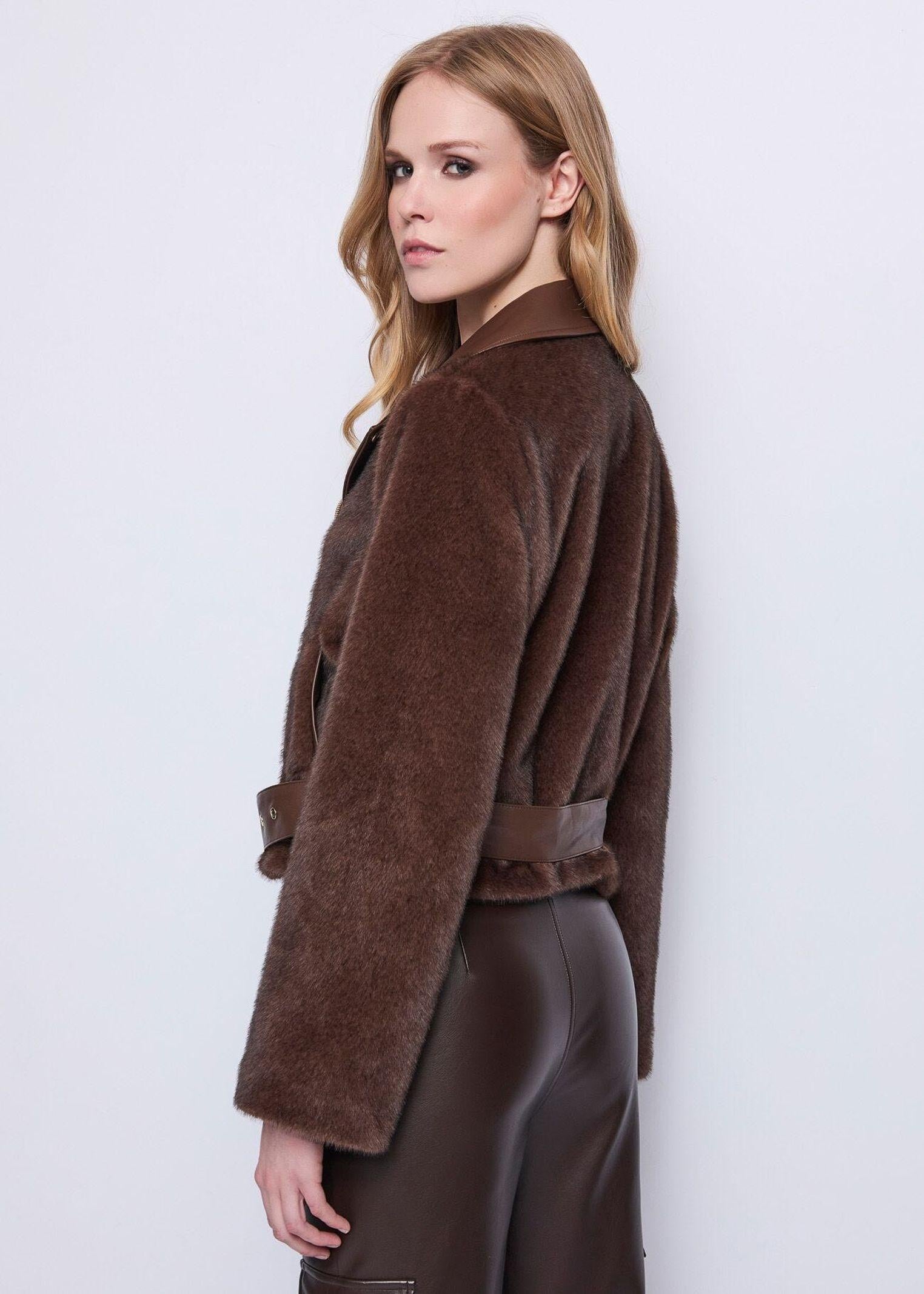 Giacca biker con cintura 521FD39004 3355 GAUDI' 