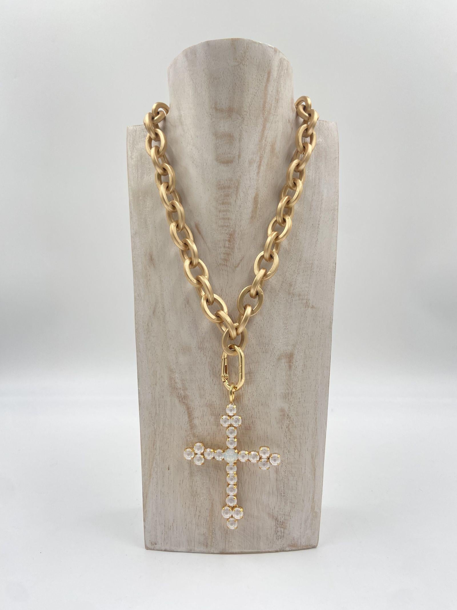 Ciondolo Croce Bizantina - Alevà BIZANTINA OROBIANCO ALEVA' 