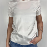 T-shirt lucida girocollo MM203633 BIANCO OFELIA 