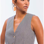 Gilet in twill a righe LS2602019 20N LOLA 