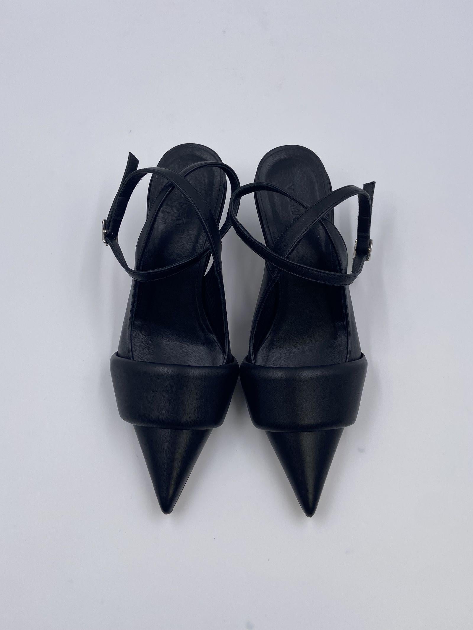 Sandalo slingback in pelle 1C6500D NERO VIC MATIE' 
