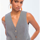 Gilet in twill a righe LS2602019 20N LOLA 