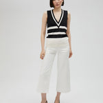 Top in maglia bicolore LS2515057 1NB LOLA 