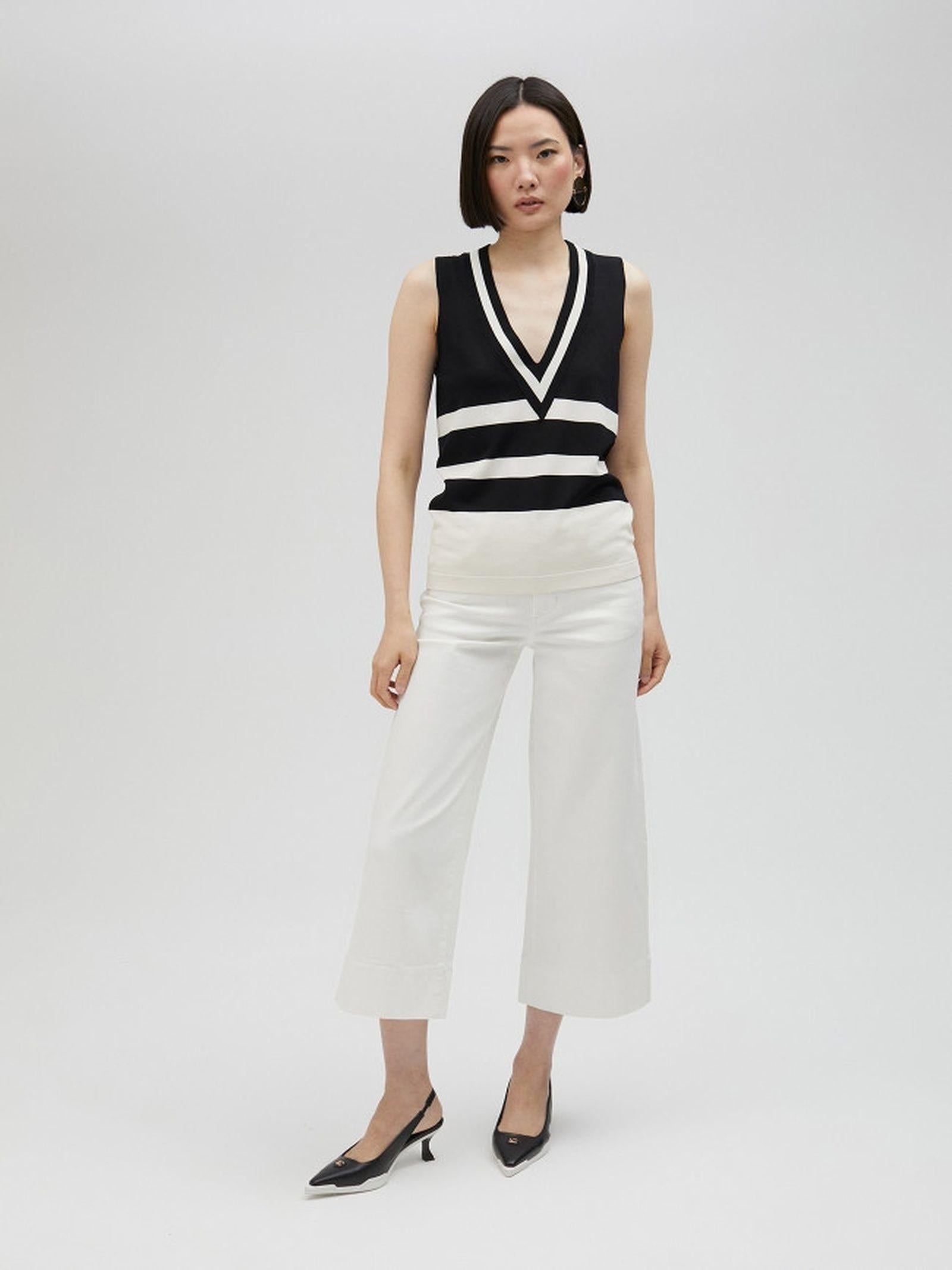 Top in maglia bicolore LS2515057 1NB LOLA 