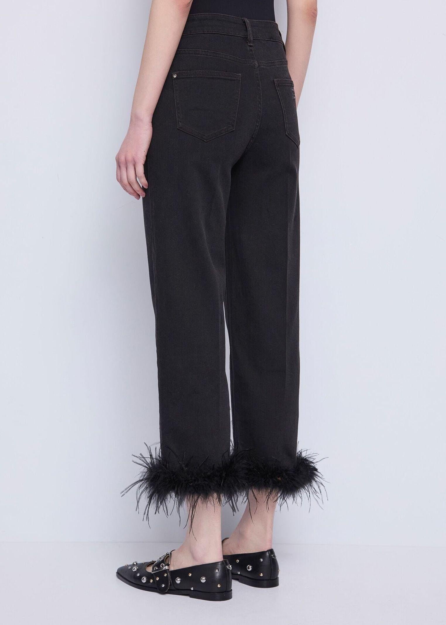 Jeans cropped con piume 521FD26007 00 GAUDI' 