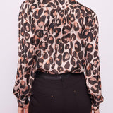 Camicia animalier in raso