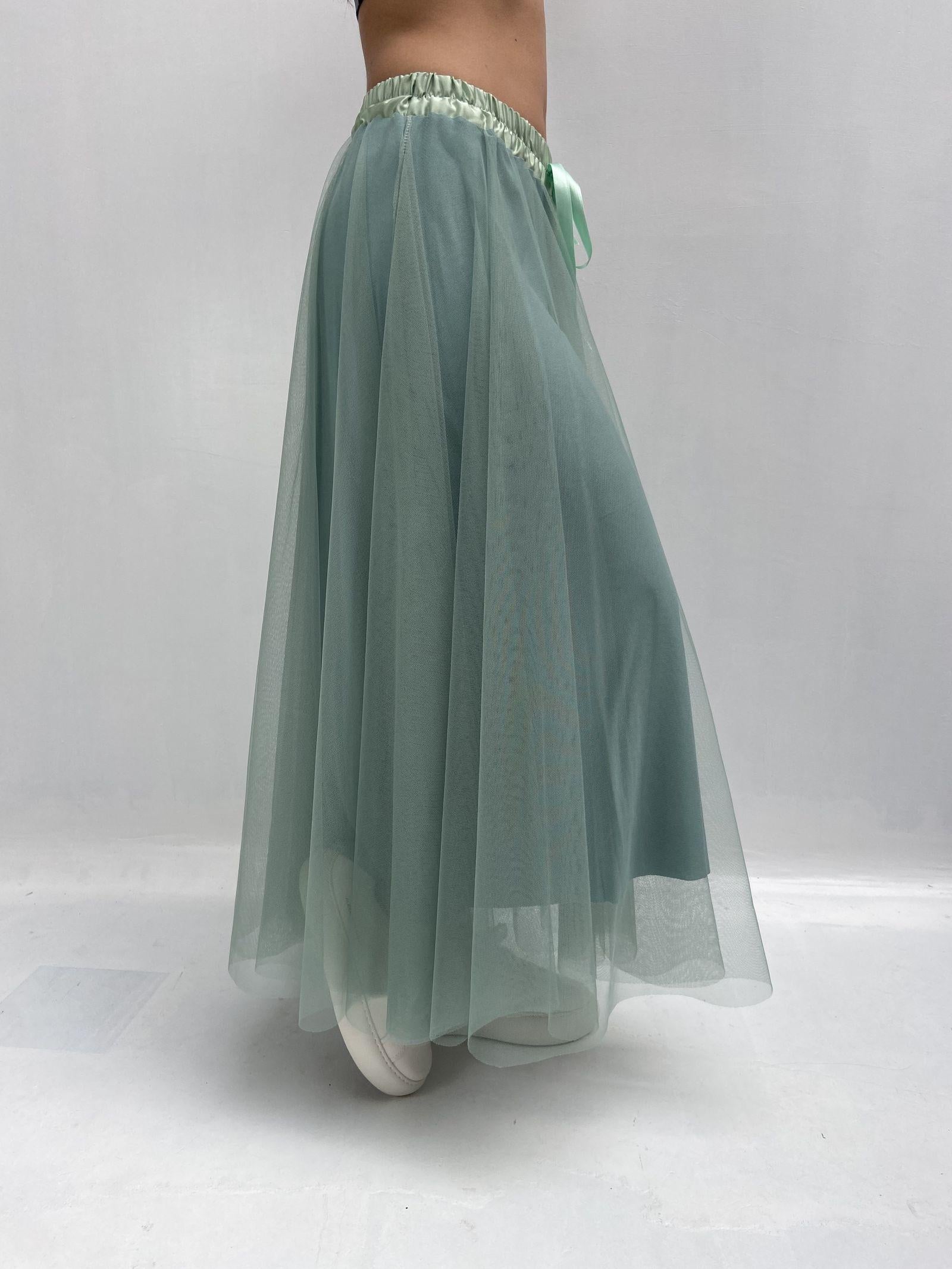 Gonna lunga in tulle MK04.015 ACQUAMARINA OFELIA 