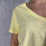 T-shirt basica scollo a V L5560 GIALLO OFELIA 