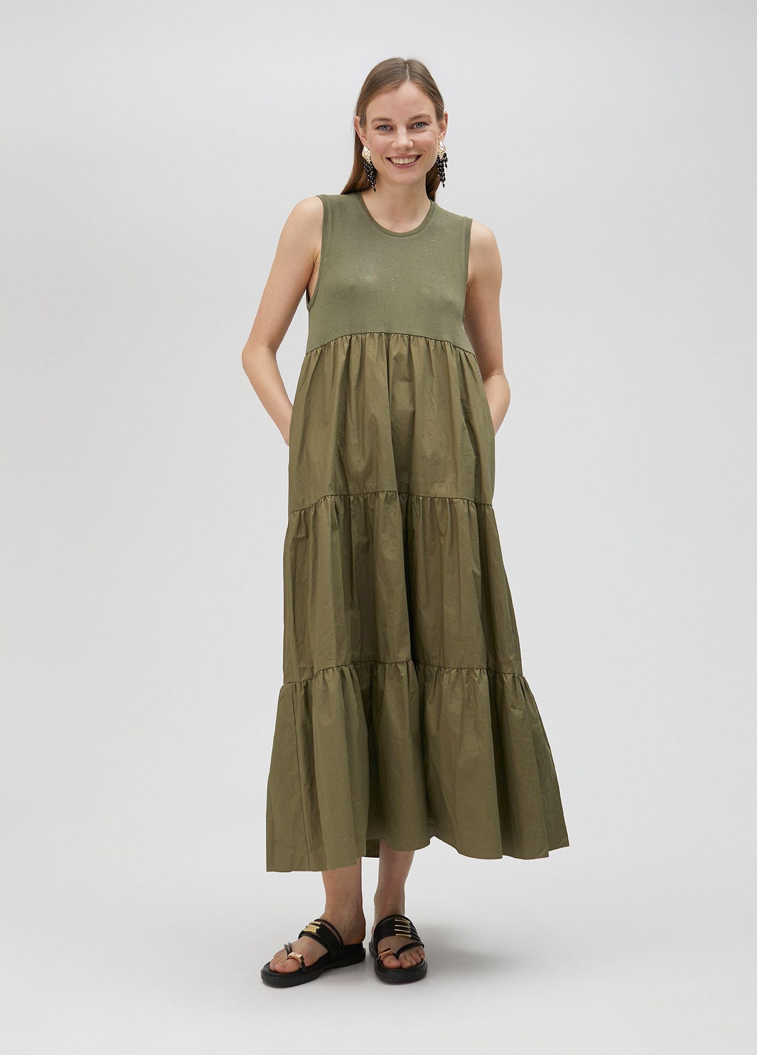 Abito lungo con perline LS2516063 060 LOLA 