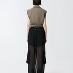 Pantalone cargo in georgette trasparente - Pinko 104751-A21F Z99 PINKO 