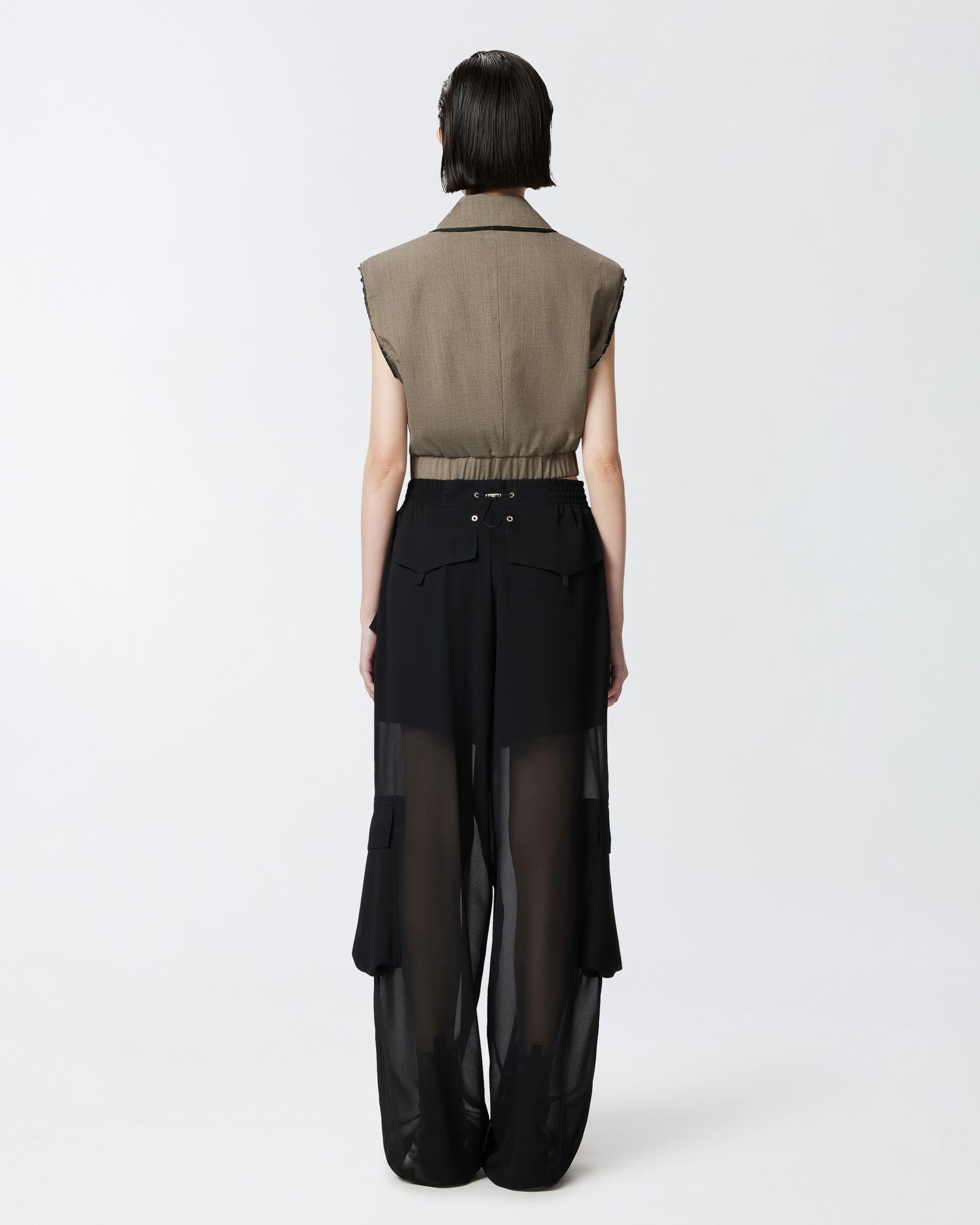 Pantalone cargo in georgette trasparente - Pinko 104751-A21F Z99 PINKO 