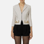 Giacca stampa rombo con catena - Elisabetta Franchi GIS8546E2 E84 ELISABETTA FRANCHI 