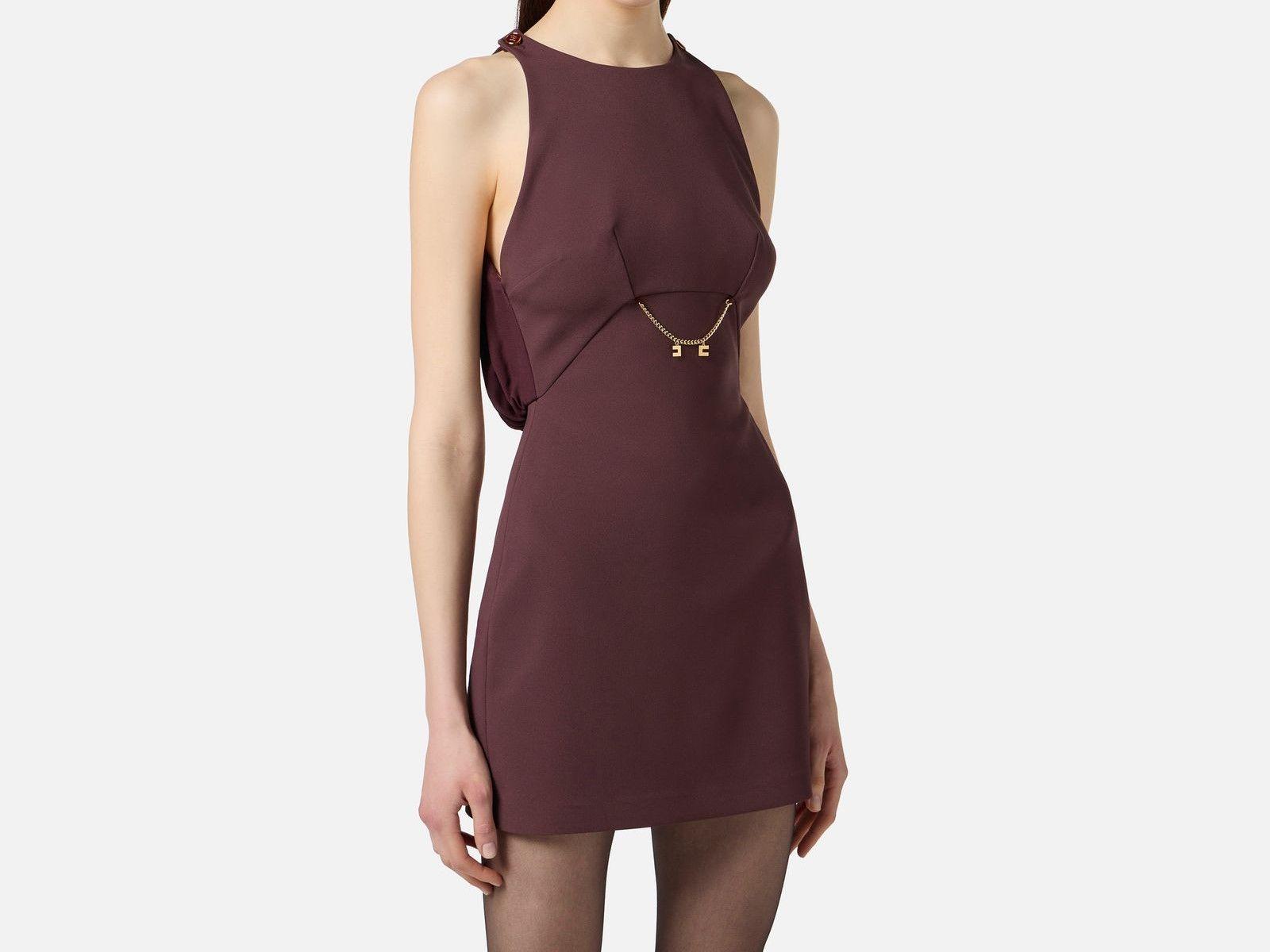 Abito in crèpe e georgette - Elisabetta Franchi AB80856E2 EA4 ELISABETTA FRANCHI 