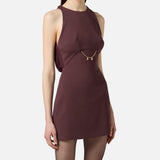 Abito in crèpe e georgette - Elisabetta Franchi AB80856E2 EA4 ELISABETTA FRANCHI 