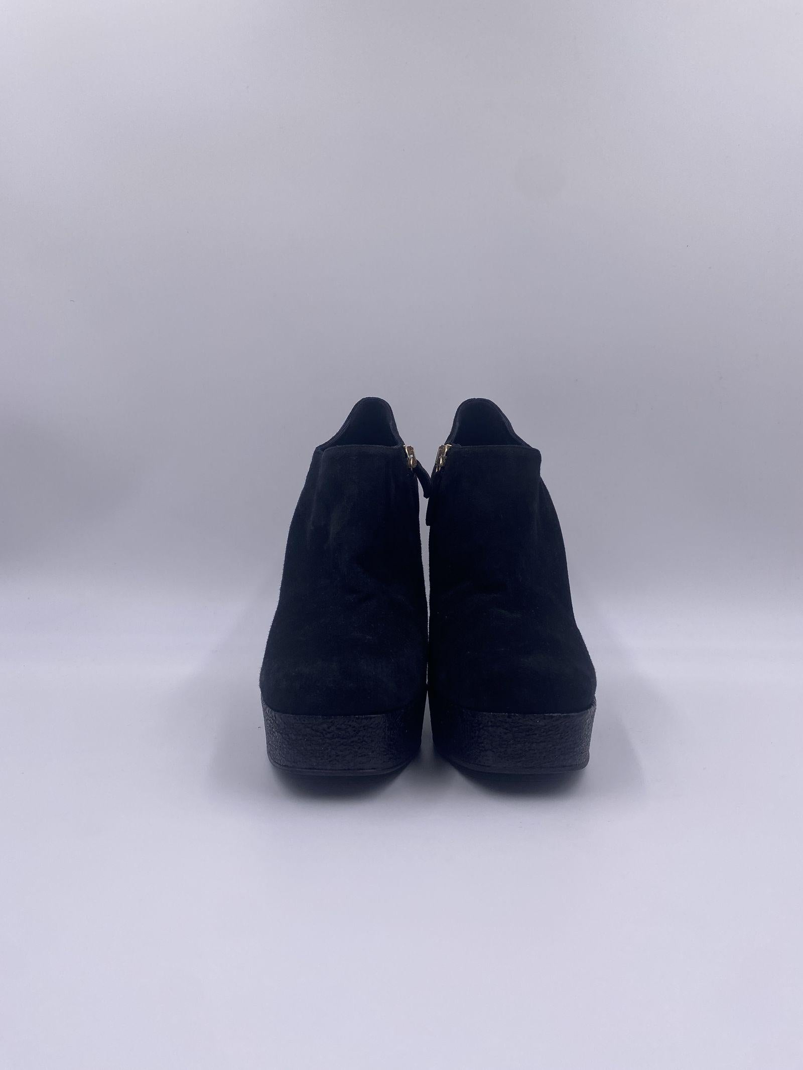 Tronchetto scamosciato con plateau - Lella Baldi LB645 NERO LELLA BALDI 