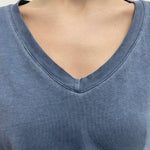 T-shirt scollo a V 2831 BLU OFELIA 