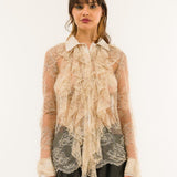 Camicia in pizzo con rouge NH305C 173 KONTATTO 