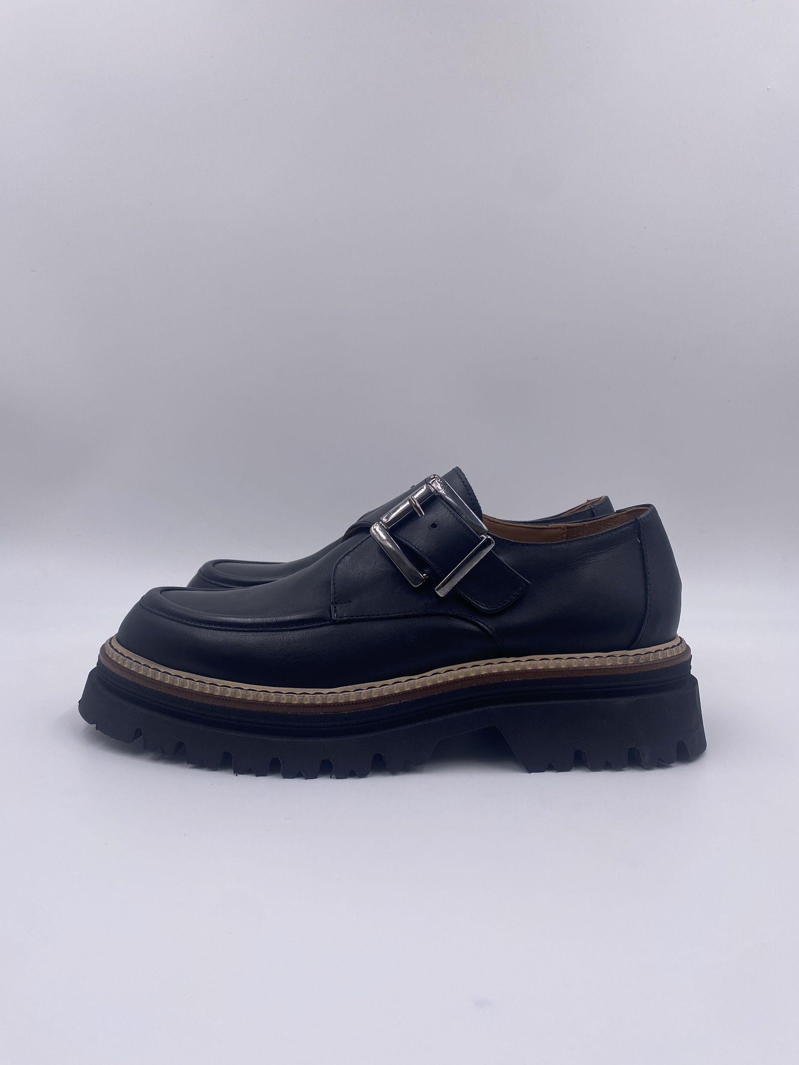 Mocassino in pelle con fibbia 1700 NERO CHIARINI 