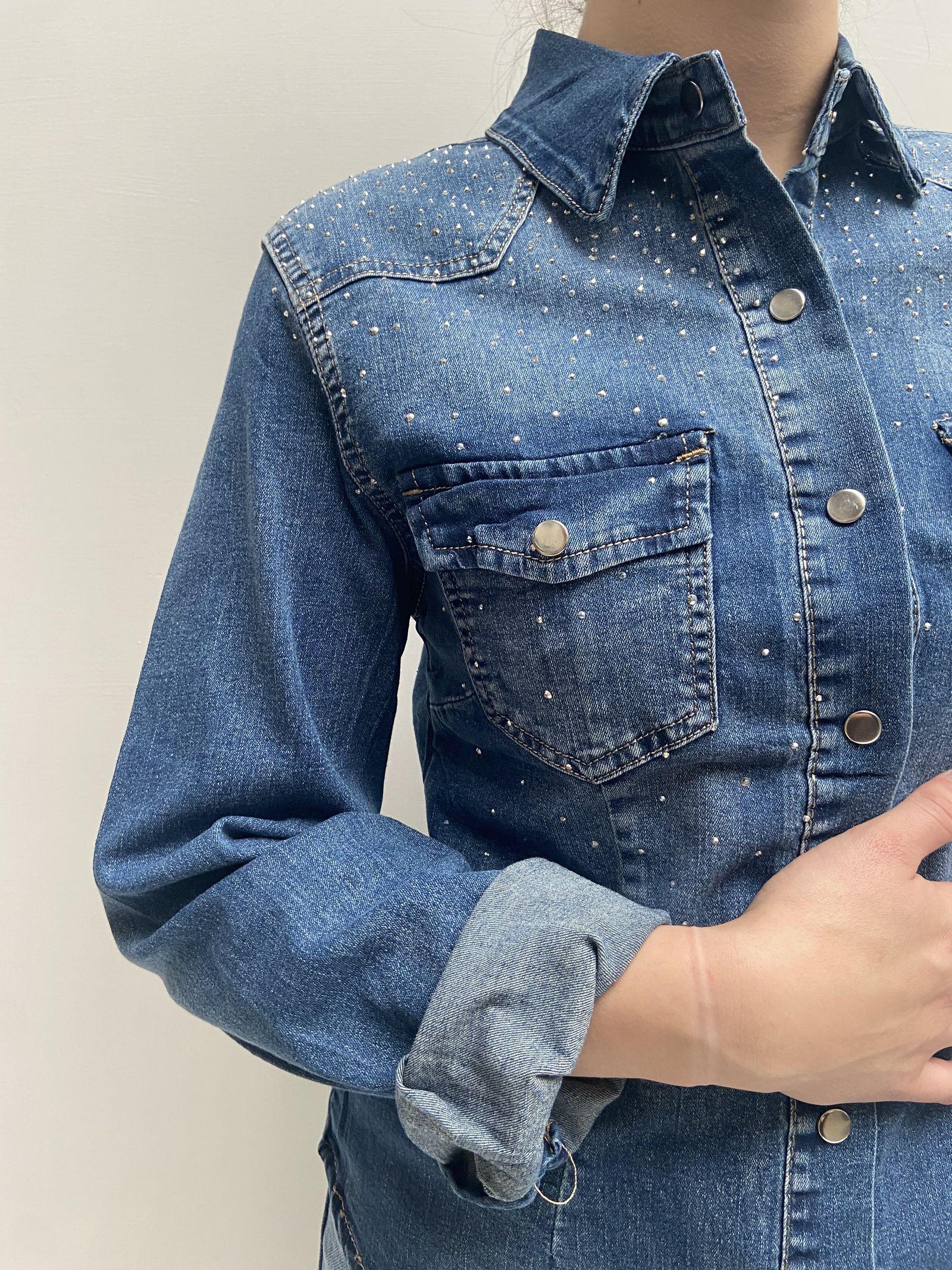 Camicia in denim con strass 9186SS DENIM OFELIA 