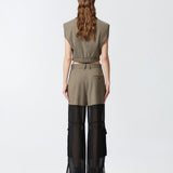 Pantalone cargo con georgette semitrasparente