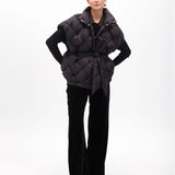 Gilet trapuntato con cintura MF2501006 00N MAITE 