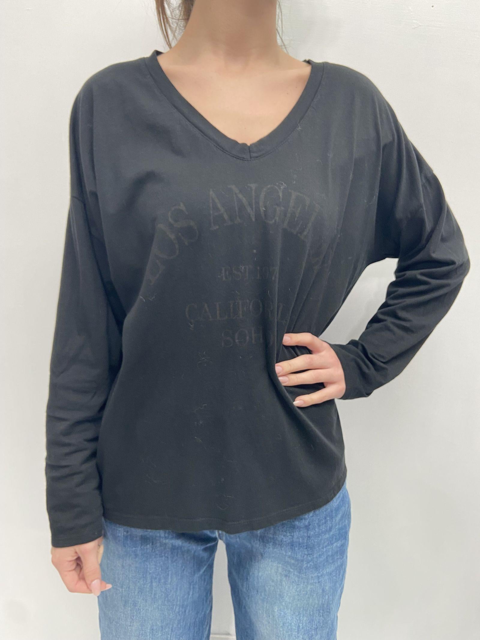 T-shirt stampa Los Angeles 2831LOSANGELES NERO OFELIA 