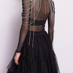 T- shirt in tulle con strass 421FD64002 421036-01 GAUDI' 