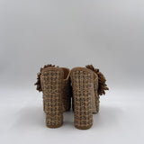 Sabot aperto in raffia con fiore