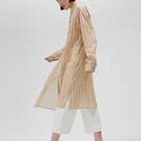 Camicia lunga trasparente a righe