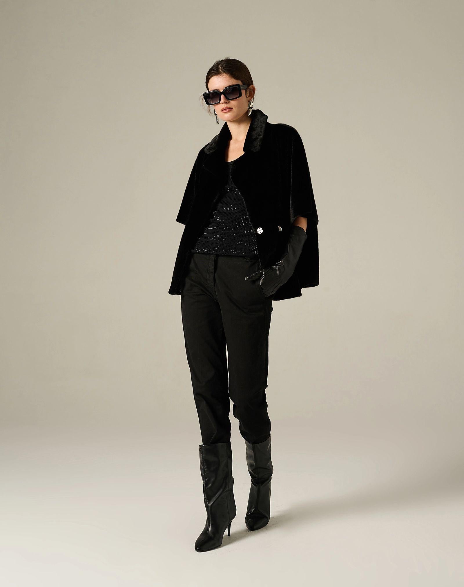 Pelliccia maniche ampie E175PU MA001 MANILA GRACE 