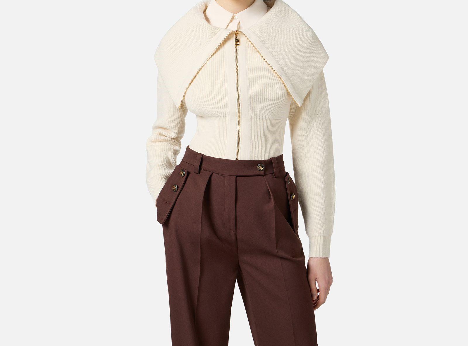 Cardigan con zip - Elisabetta Franchi MK04S56E2 DZ9 ELISABETTA FRANCHI 