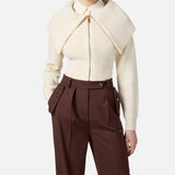 Cardigan con zip - Elisabetta Franchi MK04S56E2 DZ9 ELISABETTA FRANCHI 