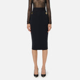 Gonna bielastica con logo - Elisabetta Franchi GO12156E2 110 ELISABETTA FRANCHI 