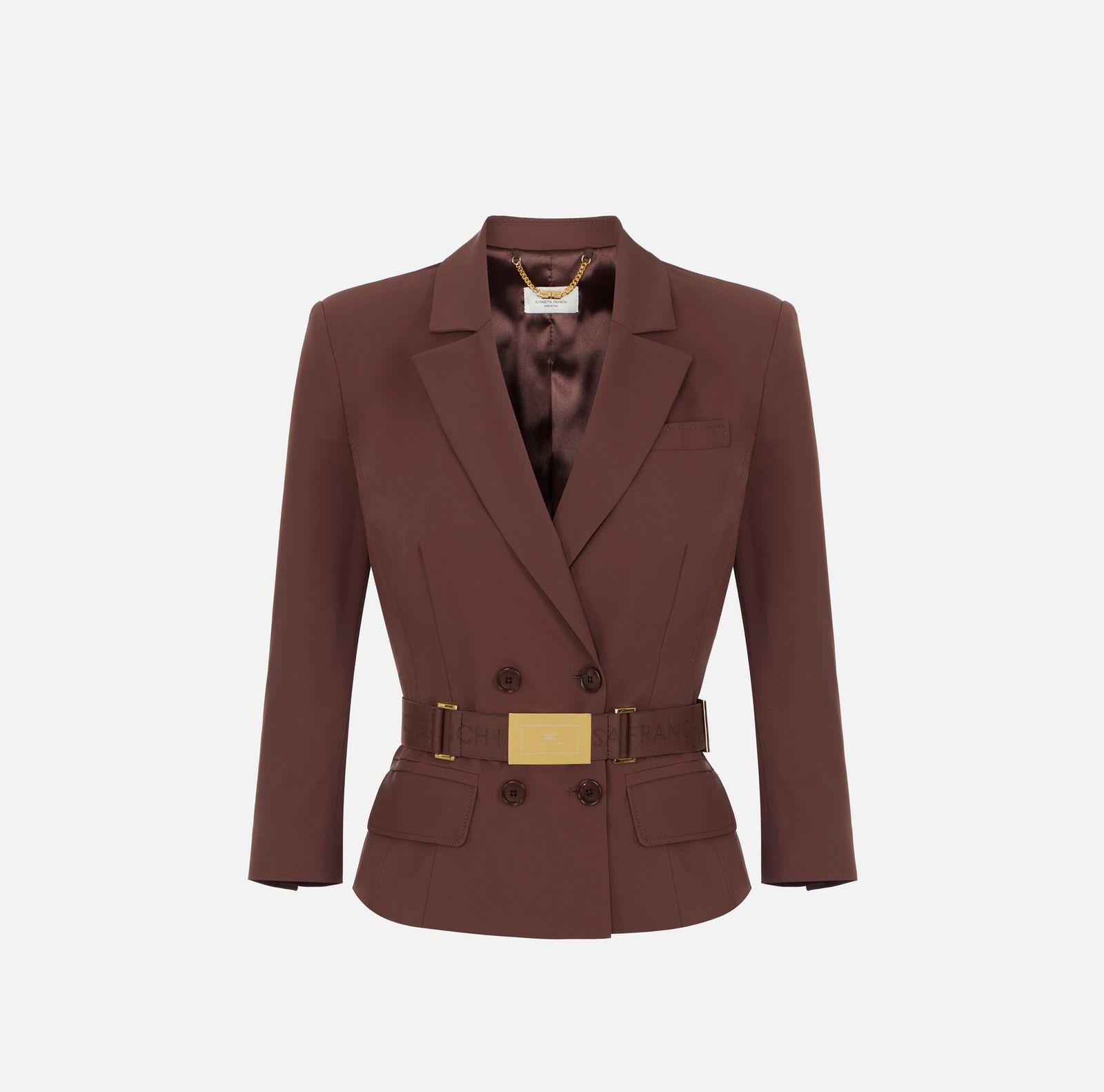 Giacca in tessuto tecnico bielastico - Elisabetta Franchi GI22461E2 644 ELISABETTA FRANCHI 