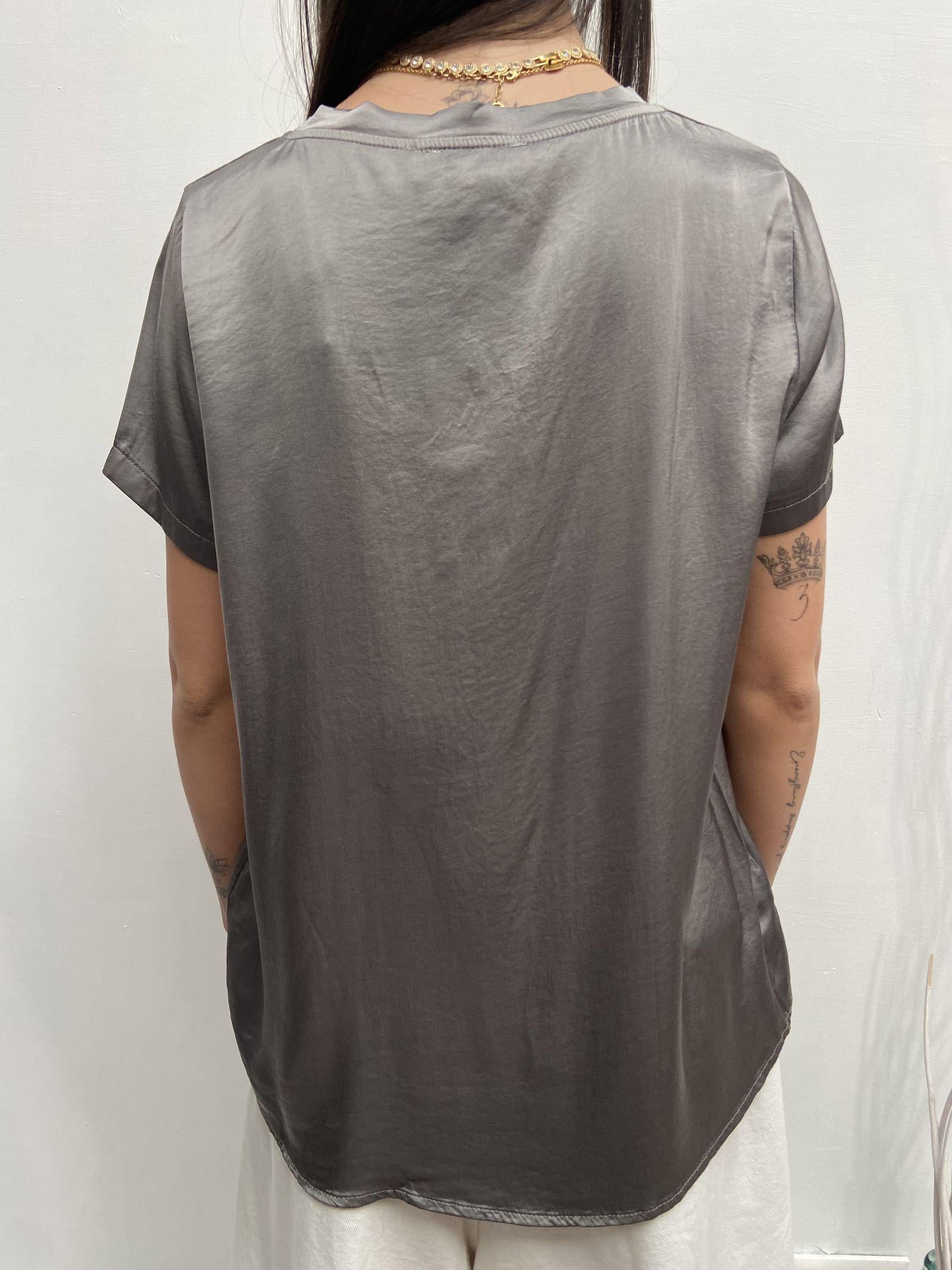 T- shirt girocollo satinata - Ofelia MS2003 GRIGIO OFELIA 