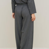 Pantalone largo in garza di lana