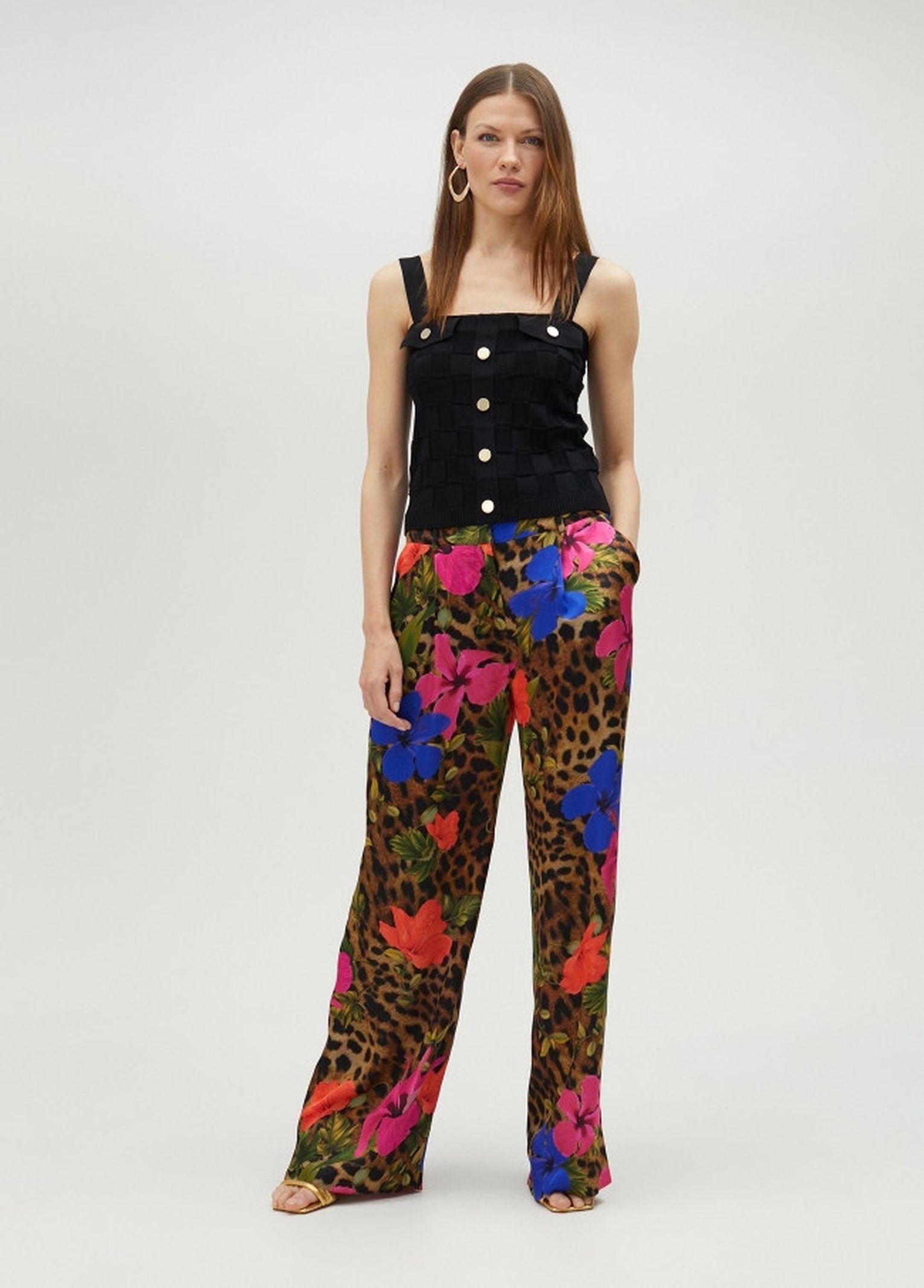 Pantalone morbido stampa animalier MS2514015 352 MAITE 
