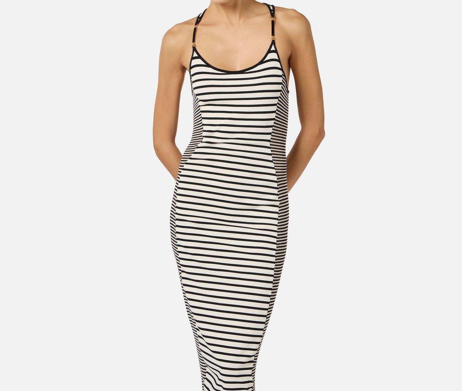 Abito in maglia a righe - Elisabetta Franchi AM97T61E2 685 ELISABETTA FRANCHI 