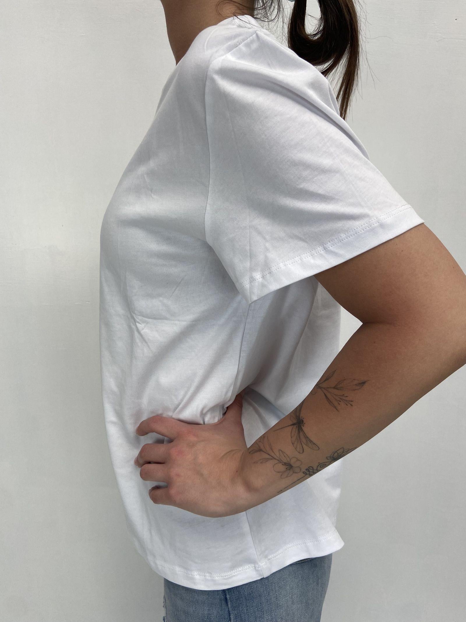 T- shirt girocollo L8869 BIANCO OFELIA 
