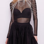 T- shirt in tulle con strass - Gaudi 421FD64002 421036-01 GAUDI' 