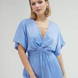 Abito lungo con drappeggio in vita MS2516012 078 MAITE 