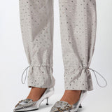 Pantalone con strass e borchie 105984A2XX K14 PINKO 