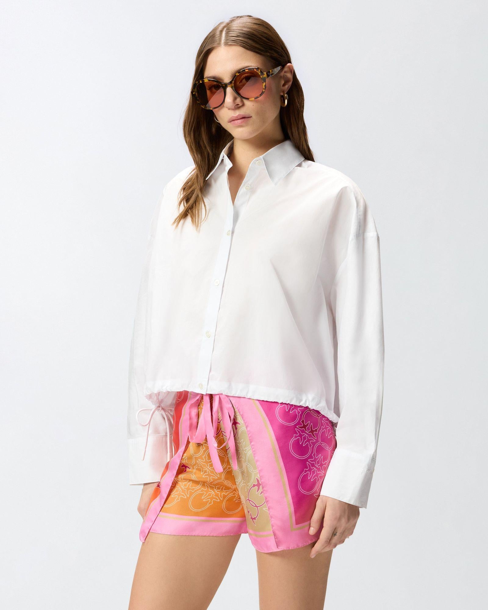 Camicia cropped a righe 106249A32L A32L PINKO 