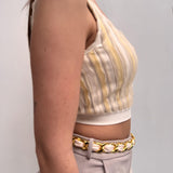 Top crop dettaglio lurex - Elisabetta Franchi TK36S51E2 DN4 ELISABETTA FRANCHI 