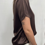 T- shirt girocollo satinata - Ofelia MS2003 MORO OFELIA 