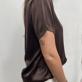 T- shirt girocollo satinata - Ofelia MS2003 MORO OFELIA 